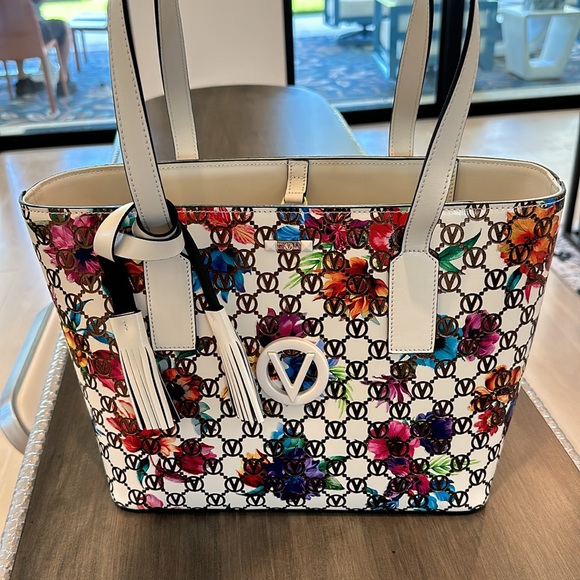 VALENTINO MARIO VALENTINO Prince Floral Monogram Leather Tote - Picture 2 of 10